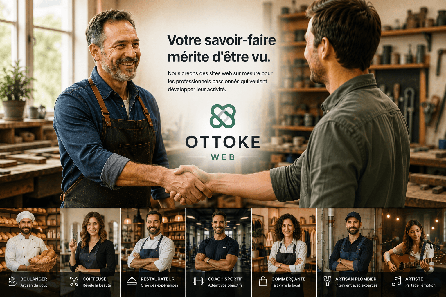 Création de site internet pour un artisan accompagnée par Ottoke Web